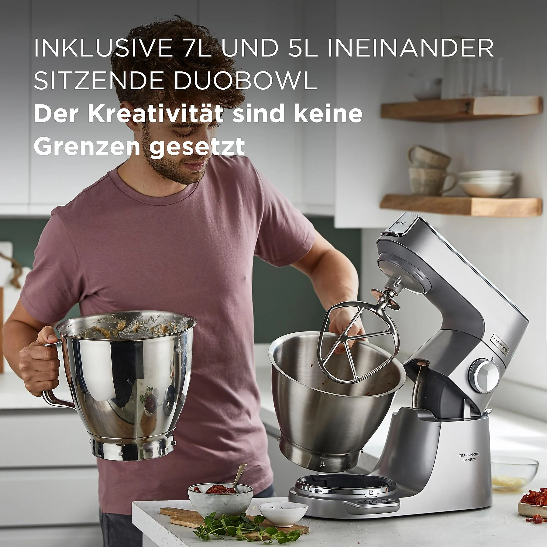 KENWOOD Titanium Chef Baker XL KVL85.004SI mit integrierter Waage, Patisserie-Set und 2 Rührschüsseln Küchenmaschine Silber – Bild 9