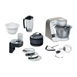 BOSCH MUM5XW34 Serie 4, MUM 5 Küchenmaschine Weiß/Champagne (Rührschüsselkapazität: 3,9 l, 1000 Watt)