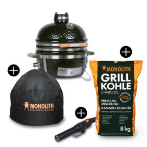 Monolith ICON Black Keramikgrill Tischgrill mit Gestell inkl. Zubehör-Starterpaket