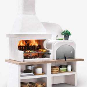 Palazzetti Outdoor Küche Malibu 2: Modul Grillkamin mit Pizzaofen inkl. Montagematerial
