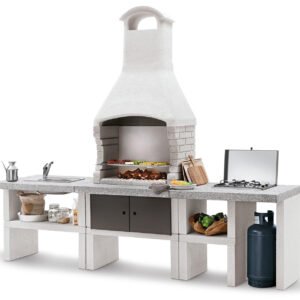 Palazzetti Outdoor Küche Grillkamin Marbella inkl. Montagematerial (mit Farbe)