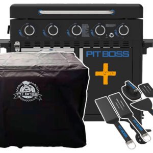 Pit Boss Plancha Grill Ultimate Plancha 5-Brenner Grillstation - inkl. 5-teilig Grillbesteck Set + Abdeckhaube