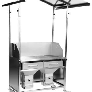 Thüros IV Holzkohle Gewerbegrill mit Dach (60x100 cm Grillfläche)