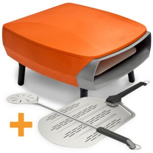 Witt Pizzaofen Gas Etna Fermo 16" matt orange inkl. Pizzaschieber 36 cm + Pizzawender