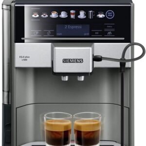 Siemens TE655503DE EQ.6 plus s500 KaffeevollautomatsensoFlow System, 3 Temperatureinstellungen, 1500 Watt, schwarz-grau, mit Milchsystem