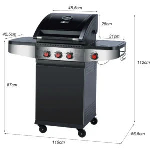 El Fuego Gasgrill Houston 3+1 ca. 110 x 112 x 56,5 cm