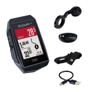SIGMA ROX 11.1 EVO HR Set GPS Fahrradcomputer + R1 DUO HR Brustgurt + Short Butler - schwarz