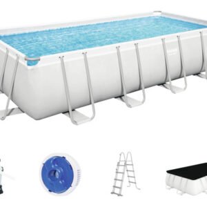 Aufstellpool Framepool Set Bestway eckig 488x244x122 cm inkl. Sandfilteranlage, ChemConnect Dosierer