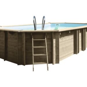 Aufstellpool Holzpool Set Gre oval 672x472x146 cm inkl.