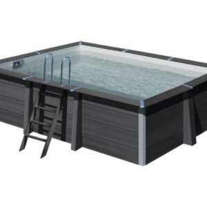 Aufstellpool WPC Pool Set Gre eckig 466x326x124 cm inkl.
