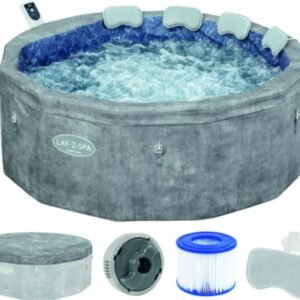 Bestway Lay-Z-Spa Carrara Whirlpool Aufblasbarer grau Ø 170 cm für 6 Personen