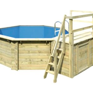 Karibu Aufstellpool Holzpool Set Classic 1C rund Ø 400x124 cm inkl.