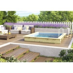 Aufstellpool Karibu Holzpool Set Grösse 1 rechteckig 350x276,5x125 cm inkl.