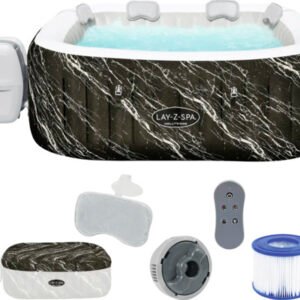 Lay-Z-Spa Hollywood Aufblasbarer Whirlpool Bestway schwarz 180 x 180 cm für 6 Personen