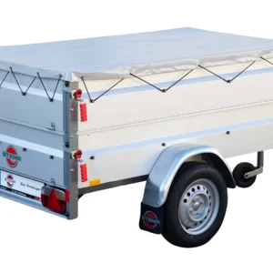 Stema Anhänger Basic 750 inkl. Stützrad, Bordwandaufsatz, Flachplane Lichtgrau