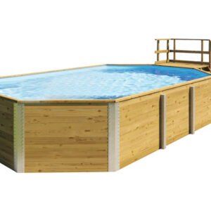Weka Aufstellpool Holzpool Set 594 rechteckig 714x376x116 cm inkl.