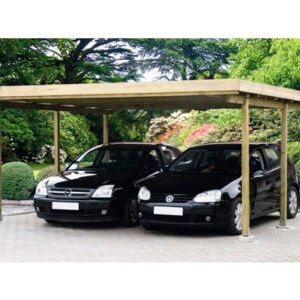 Doppelcarport 500 x 510 cm kesseldruckimprägniert
