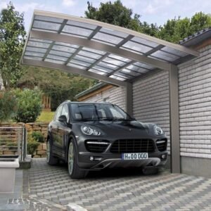 Einzelcarport KRB Skiatsu mit Hitze UV und Hagelschutz 270x500 cm urban grau