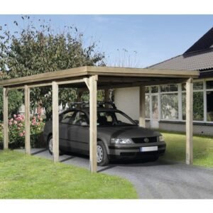 Einzelcarport weka 617 Gr 2 ohne Dacheindeckung 322x612 cm kesseldruckimprägniert