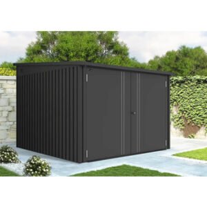 Fahrradgarage 4 Gerätehaken floraworld Premium Metall inkl. Führungsschienen, Geräteleiste, 217 x 229 x 166 cm schwarz