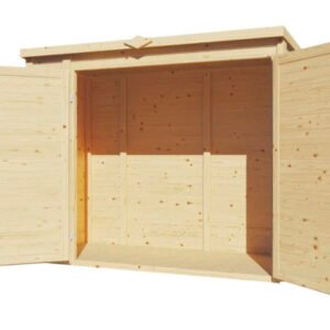 Gartenschrank Fahrradgarage Mülltonnenbox Bertilo Multi Box 3 Holz 200 x 82 x 163 cm natur