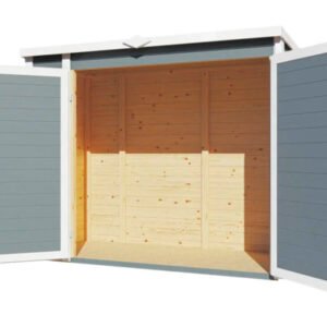 Gartenschrank Fahrradgarage Mülltonnenbox Bertilo Multi Box 3 Holz 200 x 82 x 163 cm hellgrau
