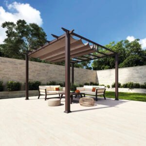 Aluminium Pergola, Pavillon Paragon Outdoor Florida 11x11 mit verstellbarem Sonnensegel 320 x 320