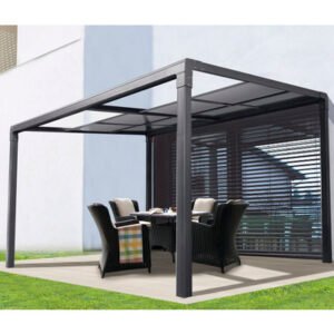 Pergola Pavillon Air II inkl. Schiebedach 392 x 305 x 262 cm anthrazit